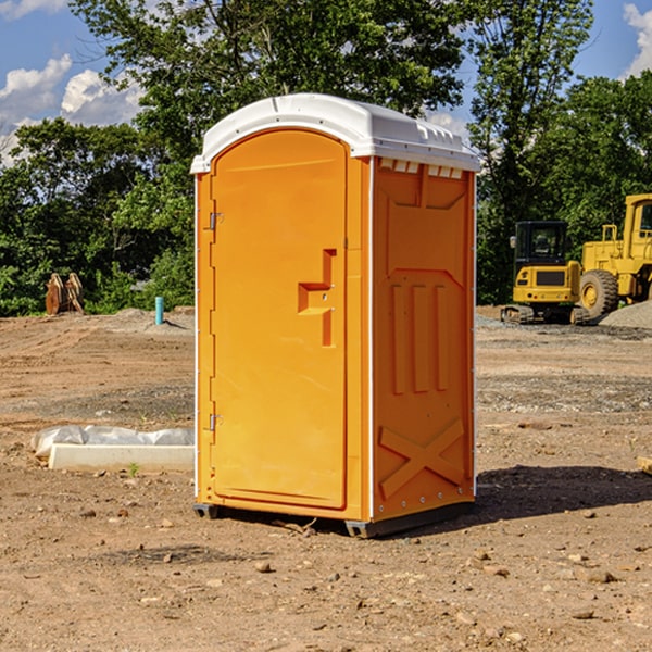 how often are the portable restrooms cleaned and serviced during a rental period in Rendville